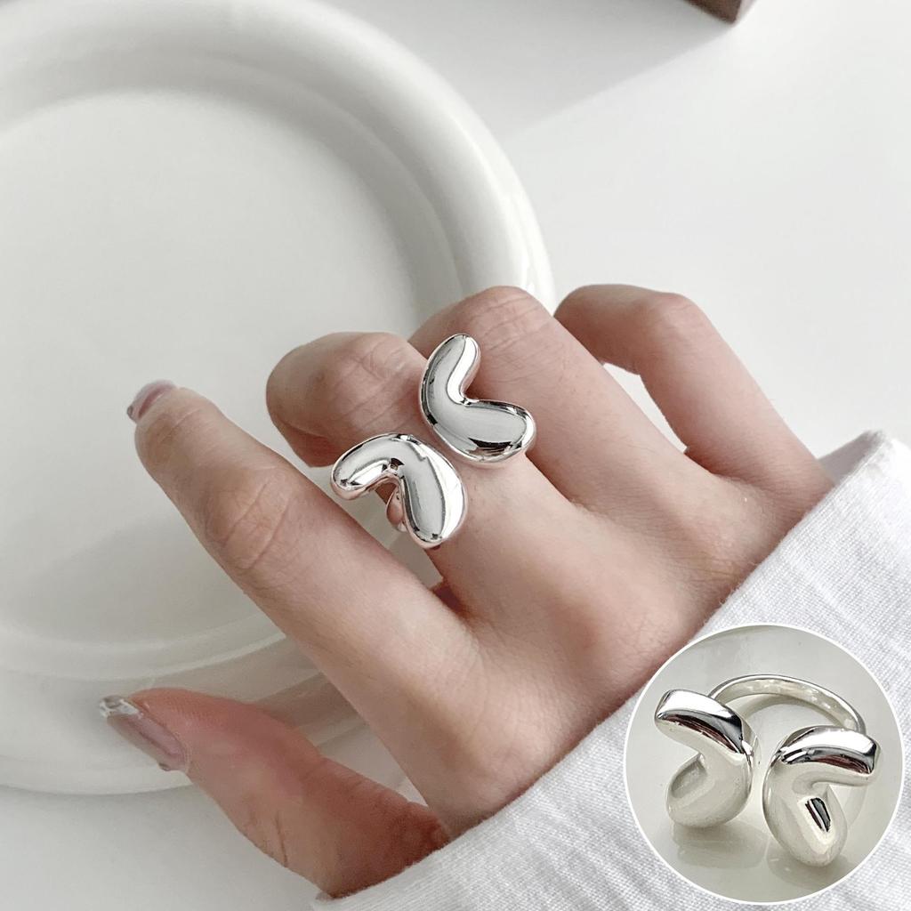 Geometric Bold Hip Hop Ring for Women – Trendy European & American Style, Open Creative Index Finger Design