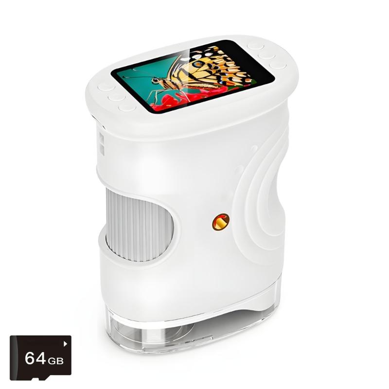 Microscopio Digitale da 2 Pollici per Bambini Lente d'Ingrandimento Portatile Fotocamera con Ingrandimento 1000X e Sistema di Illuminazione LED Integrato