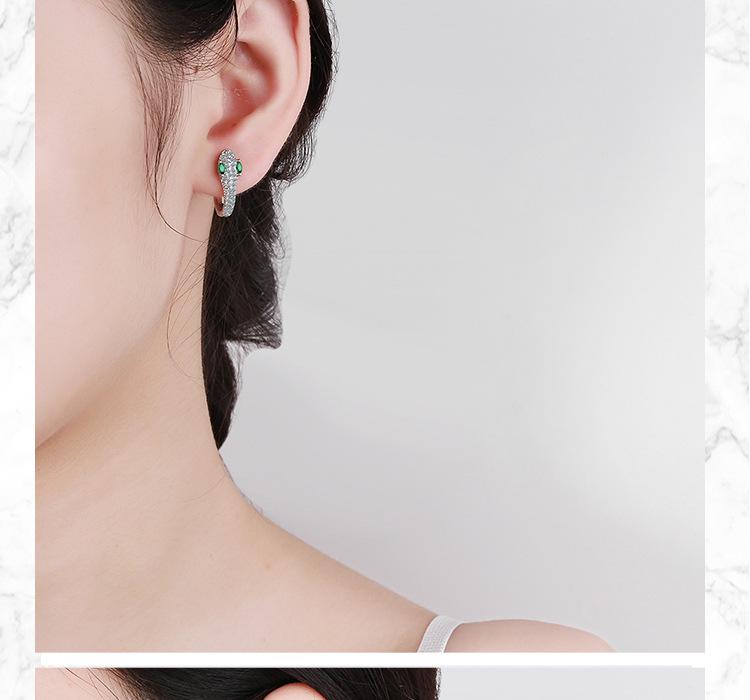 Europäisch-Amerikanische Luxus Diamant Ohrklemmen in Schlangenform