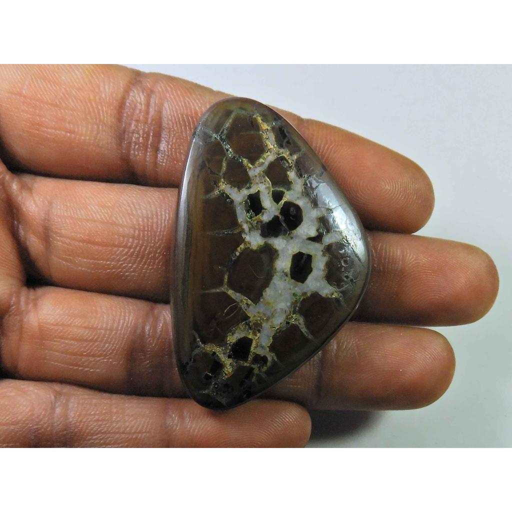 58Cts. Natural Septarian Gronate Heart Crystal Cabs Loose Gemstone 30X45MM SK-2318