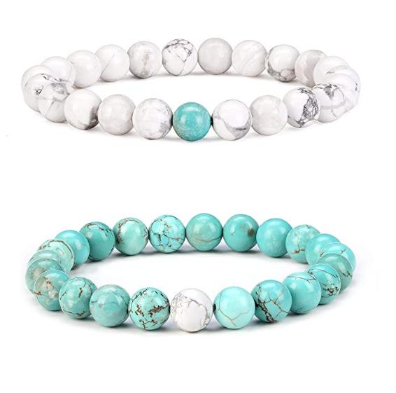 Bracelets de Couple Oeil de Tigre Mat & Pierre d'Agate - Perles de 8mm, Style Étudiant