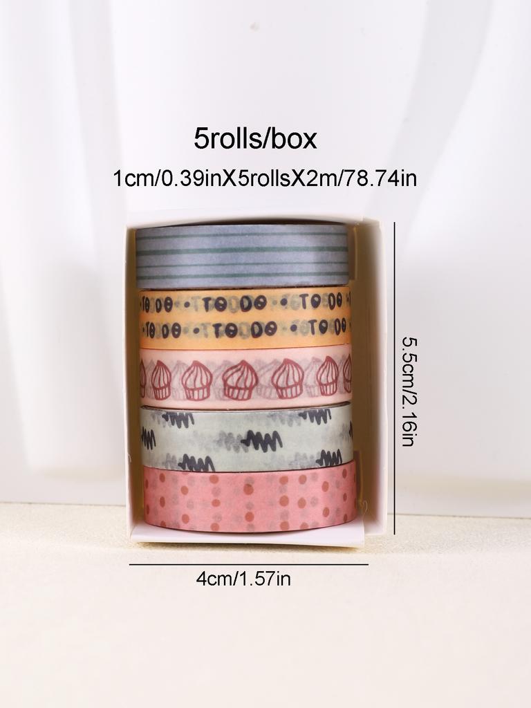 5 rolek/Pudełko Urocza Kolorowa Taśma Washi Taśma Maskująca Materiały do Scrapbookingu Artykuły Szkolne Prezenty Urodzinowe Dla Przyjaciół Taśma Washi