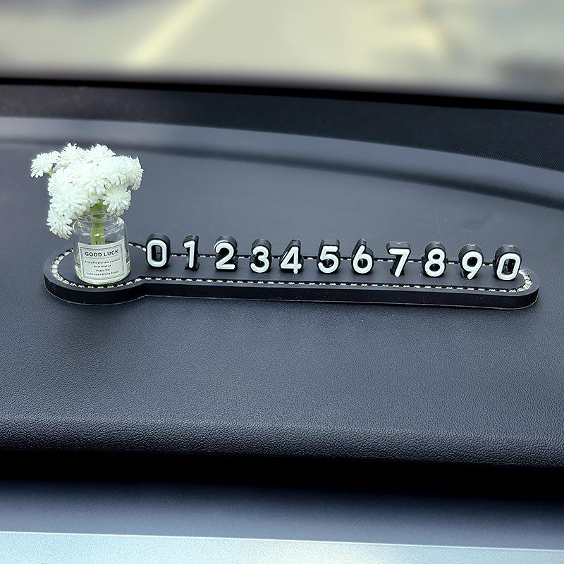 Car Temporary Parking Card Phone Number Card Plate Telephone Number Stop Luminous Parking Aid Garage Car Interior