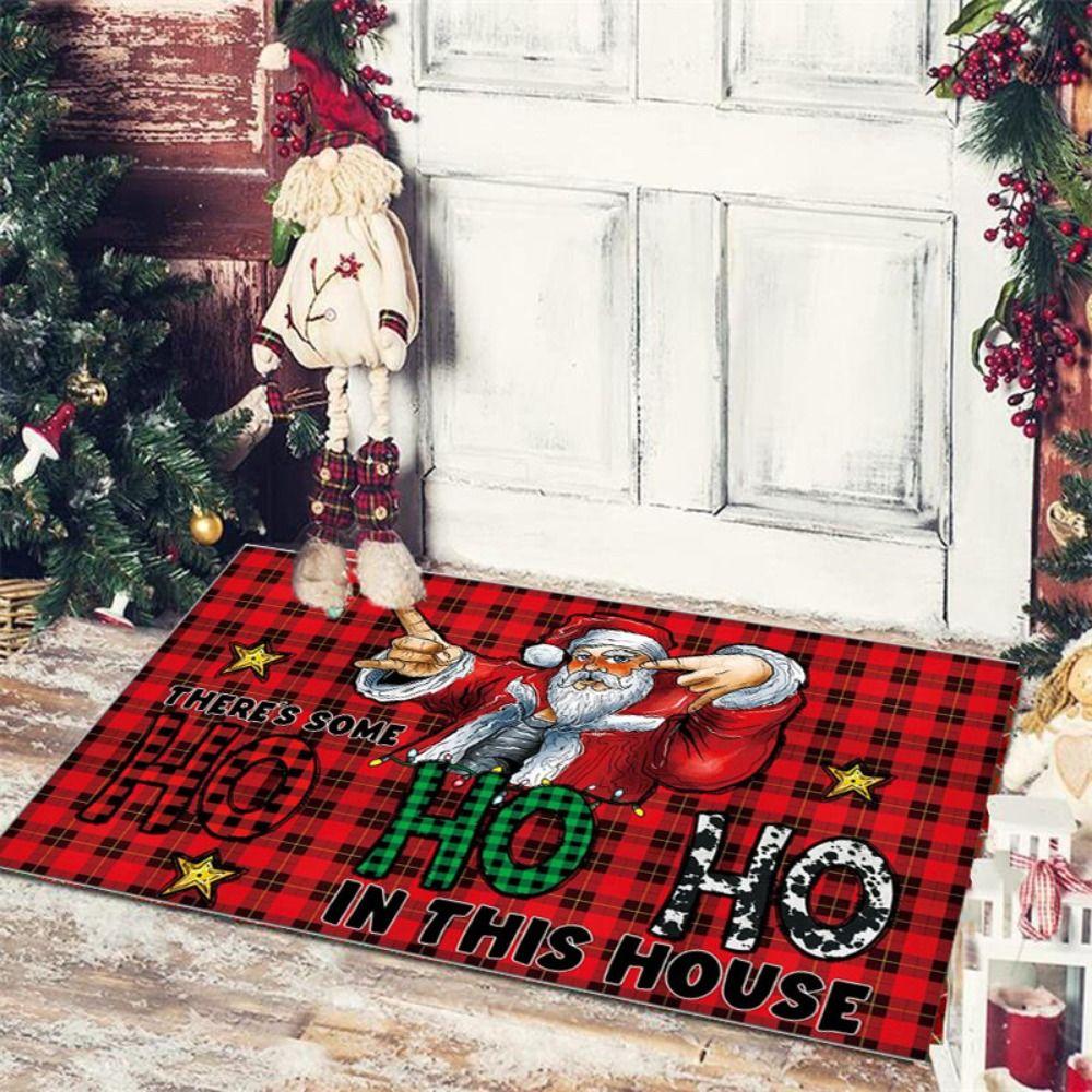 Spoof Santa Claus Gnome Doormat Rectangle Rugs Creative Welcome Mat Balcony