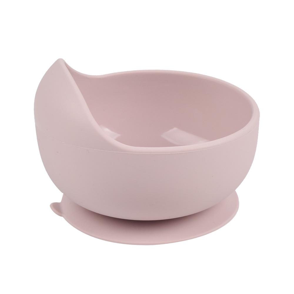 Silicone Baby Bowl & Spoon Set with Wooden Handle and Suction Cup