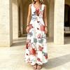 Sleeveless Floor-Length Loose Fit Dress Soft Fabric,Versatile Vacation Style Summer Casual Poolside Long Dress