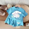Baby Girl Summer Short Sleeve T Shirt and Shorts Set with Cute Cartoon Print