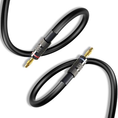 Meamaz Speaker Cable Banana Plug Banana Plug Cable Nylon Braided Silicone Jacket Speaker Cable for Home Theater Speakers Banana Plug Speaker Cable