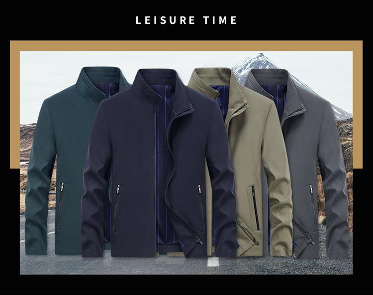 2022 Men's Trendy Autumn Stand Collar Business Casual Jacket: Middle-Aged Dad's Loose Workwear
