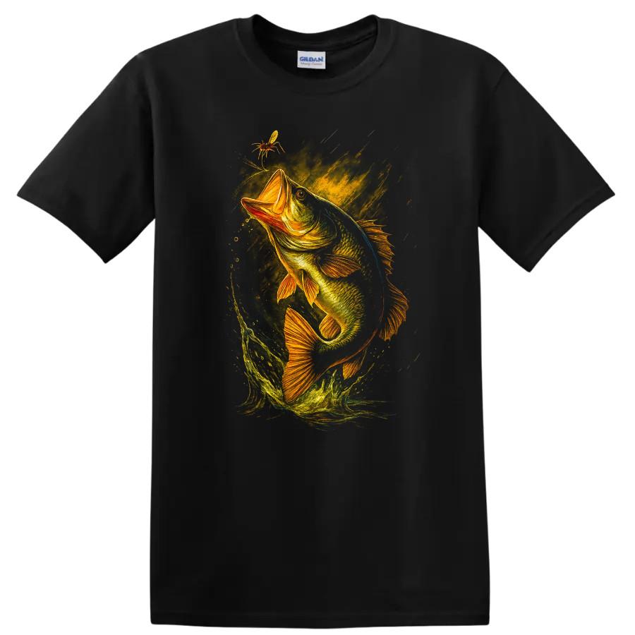 Fishing Bass T Shirt Catch Big Fish Adventure Outdoors Fishing Lover Tee