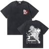 Washed Vintage Anime My Hero Academia Eijiro Kirishima T-shirt Men Women Manga Casual Retro T-shirts Men's Cotton Oversized Tees