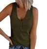 2023 Summer Women's Solid Color V-Neck Button Vest Sleeveless Top