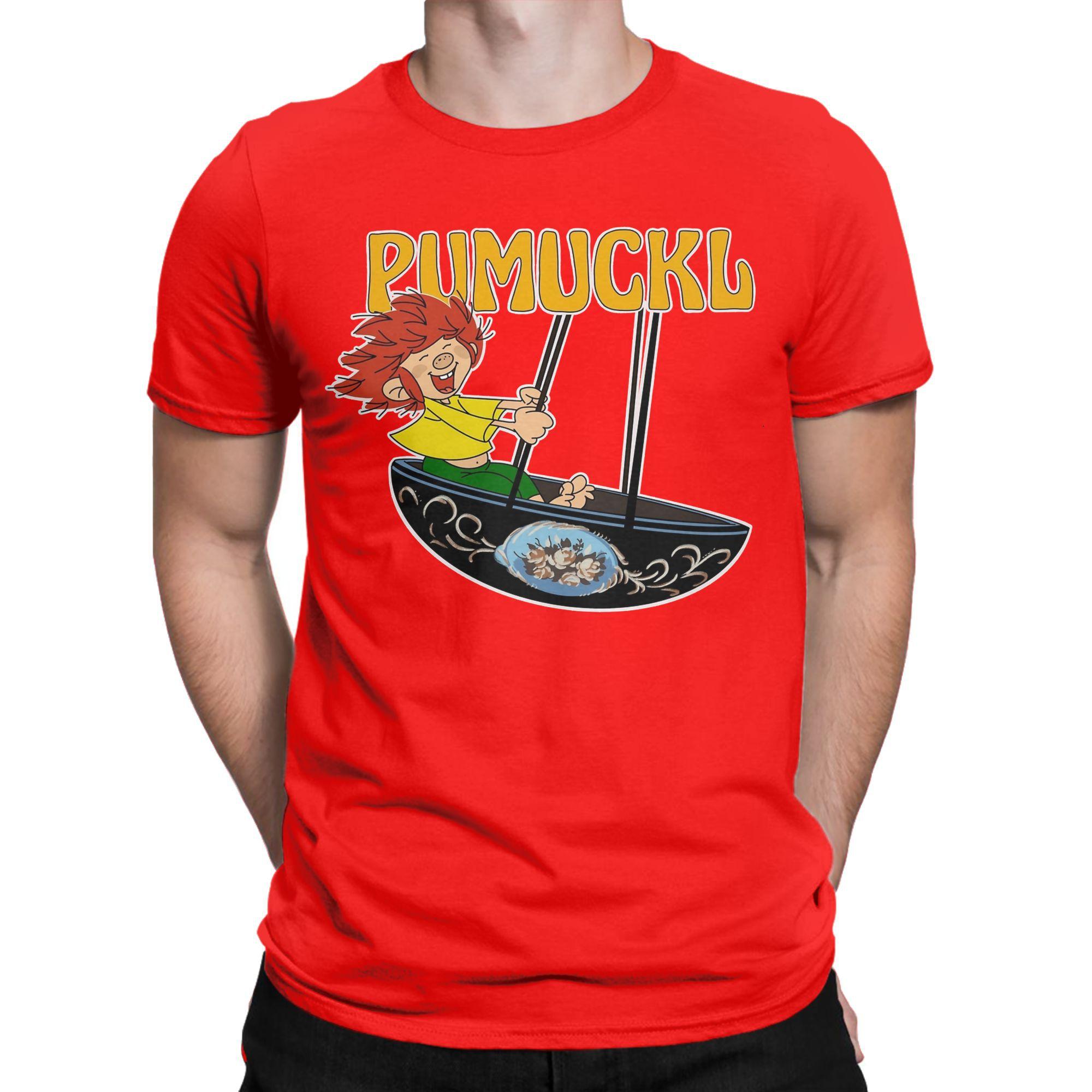 

Футболка Pumuckl Swing Мужская из чистого хлопка Сумасшедшая футболка Круглый вырез Аниме Мультяшная футболка Одежда с коротким рукавом Классическая S