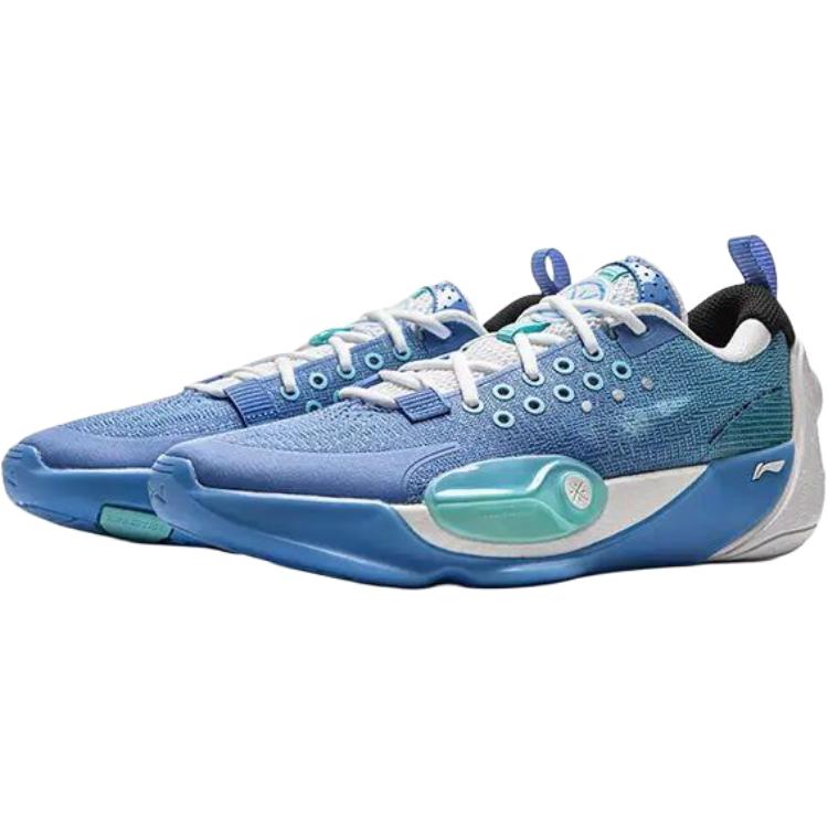 Li Ning YOUNG All City 12 V2 Slip Resistant Low Top Basketball Shoes Teal Blue Teenagers YKBV048-1