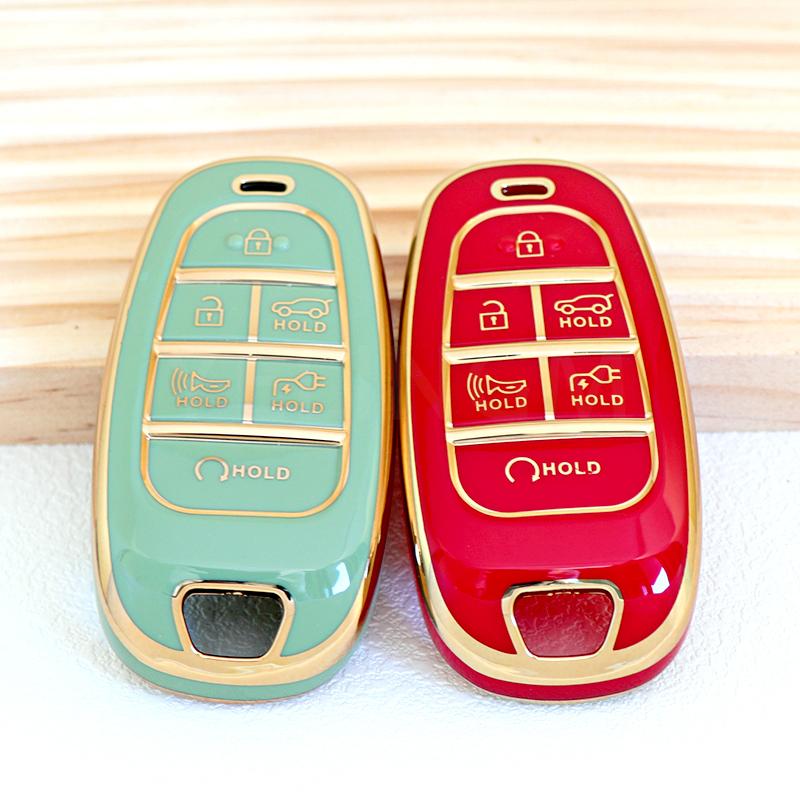 6 Knoppen Shell Fob Auto Sleutelhoes Cover Voor Hyundai Ioniq 5 Solaris Nexo Nx4 Sonata Hybrid Nieuwe Grand Santa Fe Tucson