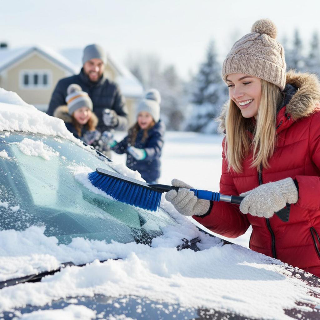 Snow Brush For Car Extendable Winter Vehicle Cleaning Tool Auto Snow Remover Brush For Drivers Adventure Seekers Travelers