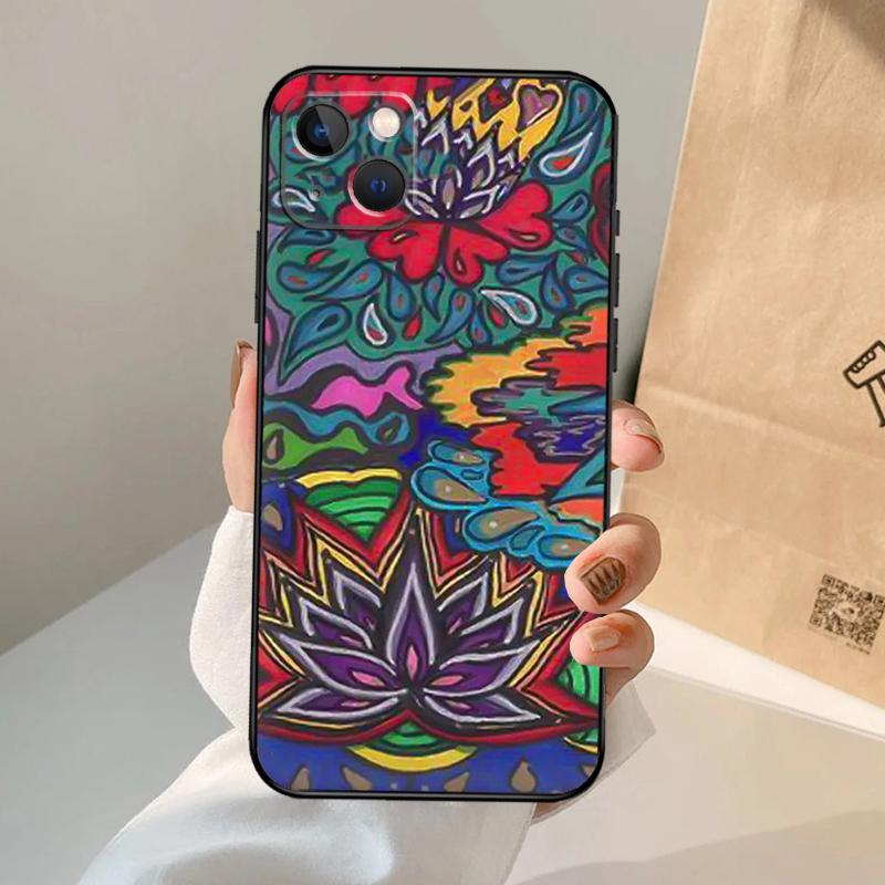 70s hippie  Psychedelic floral flowers Case For iPhone 17 Air 17Pro 17 Pro Max Silicone Back Cover Shell