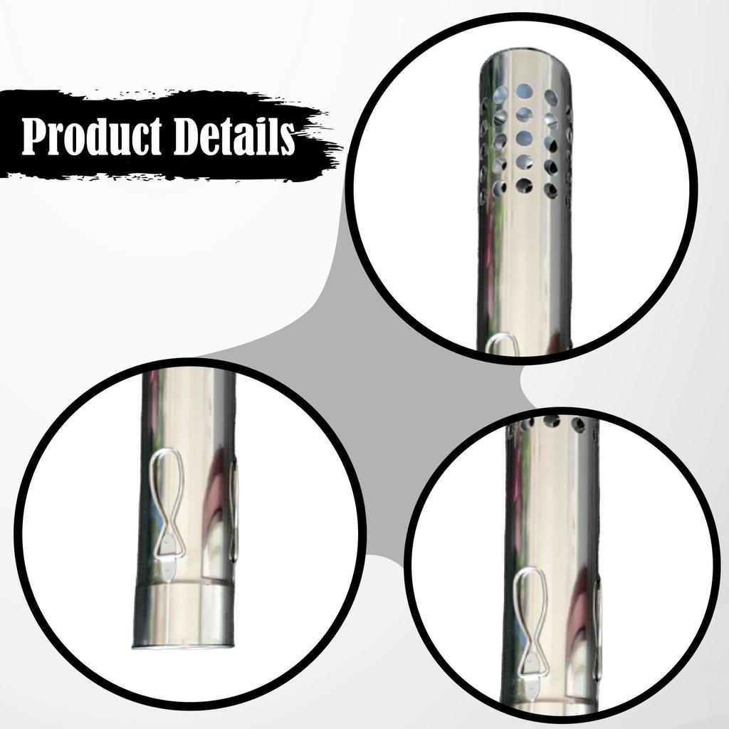 Fireproof Stove Chimney Flue Stainless Steel Pipe with Pull Rings for Tent Wood Stove Camping