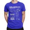 Men Back To The Future Delorean Schematic T Shirts Motorcycle Pure Cotton Clothing Casual Short Sleeve Tee Shirt Gift T-Shirt
