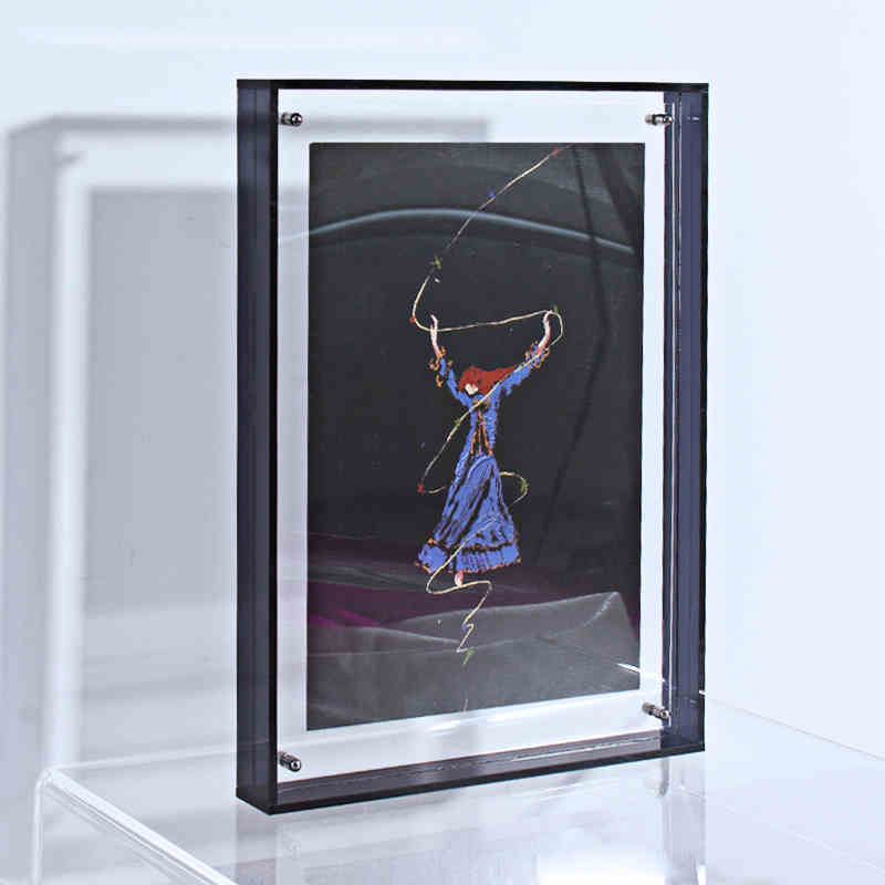 Floating Picture Frame Acrylic Frames for Wall Mounted Tabletop Standing Decorative Photo Frames Neon Translucent Hanging Frame