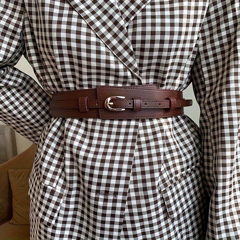 1PC Leather Detachable Girdle Stylish Pin Buckle Wide Waistband Vintage Coat Dress Belt For Women