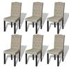 VidaXL 6x Dining Chair Camel Hair Living Room Kitchen Chair 160790