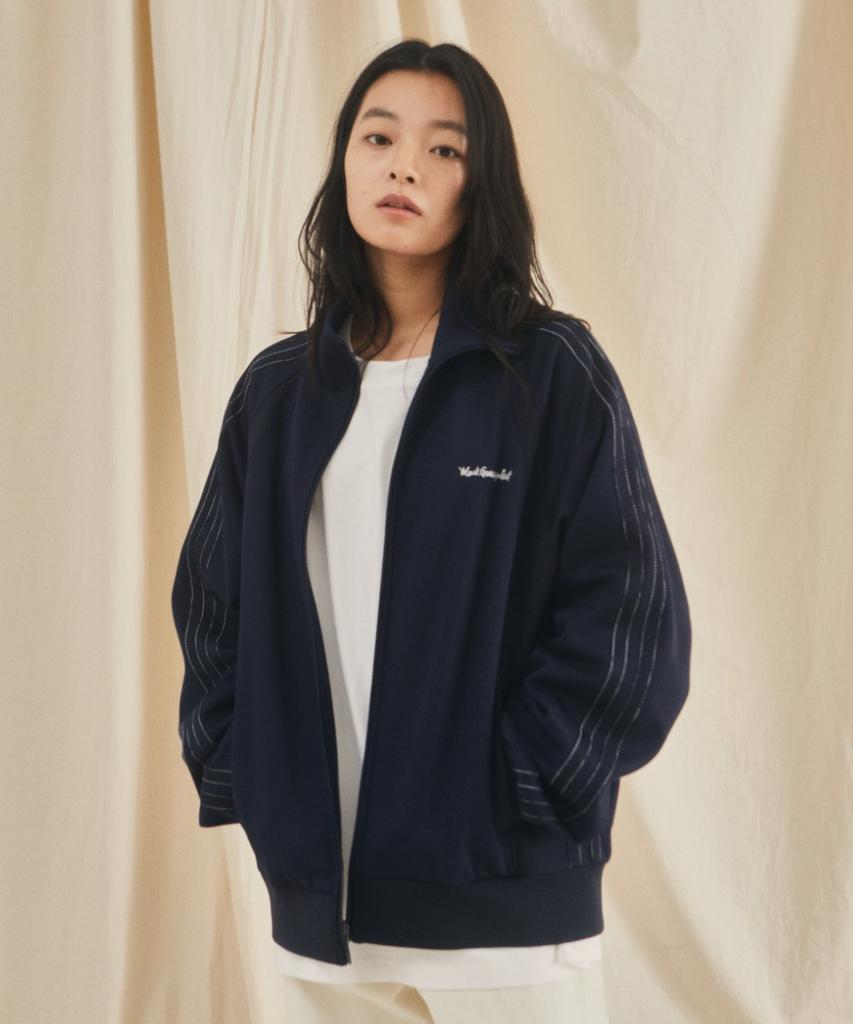 Mark Gonzales Sign Logo Tape Detail Track Jacket - Navy
