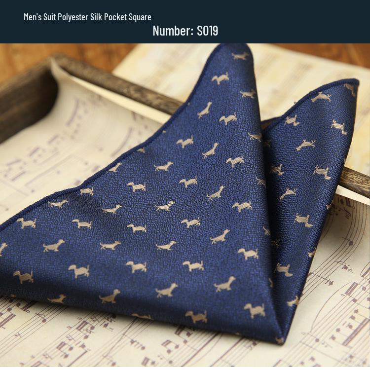 Men's Coffee Floral Pocket Square - Tuxedo Accessory with Small Pattern