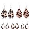 Damen-Ohrringe mit Leopardenmuster, tropfenförmig, Kunstleder, Haken-Ohrringe, Schmuck, Geschenk