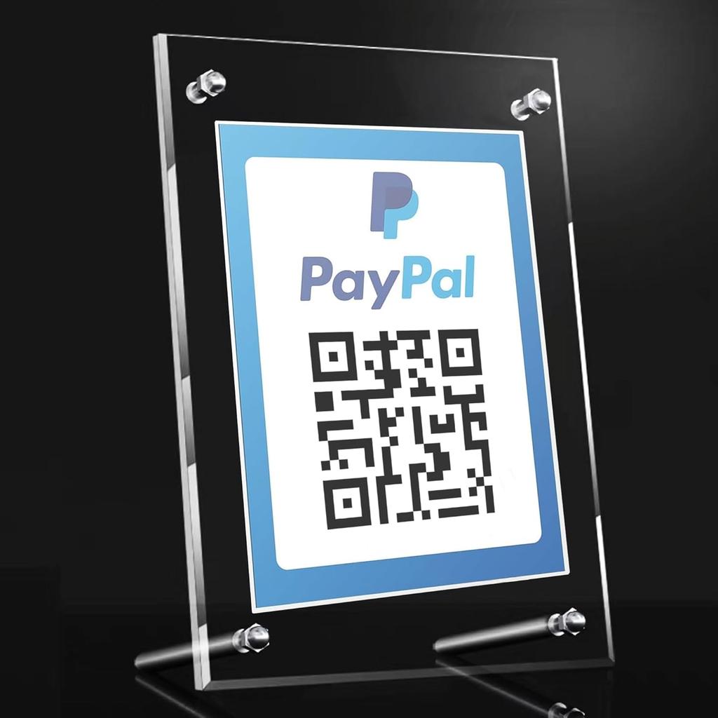 QR Code Signs,5 x 7 Inch Acrylic Mini Sign Holder Clear QR Code Menu Holders with Metal Stand Office Table Display Sign Stand Ad Photo Frame Holder
