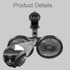 Car Ceiling Fan with Suction Cup, Adjustable Angle, Professional, Portable Accessory And USB