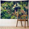 Cartoon Tropical Animal World Tapestry Wall Hanging Kawaii Modern Home Boho Hippie Art Aesthetic Room Decor