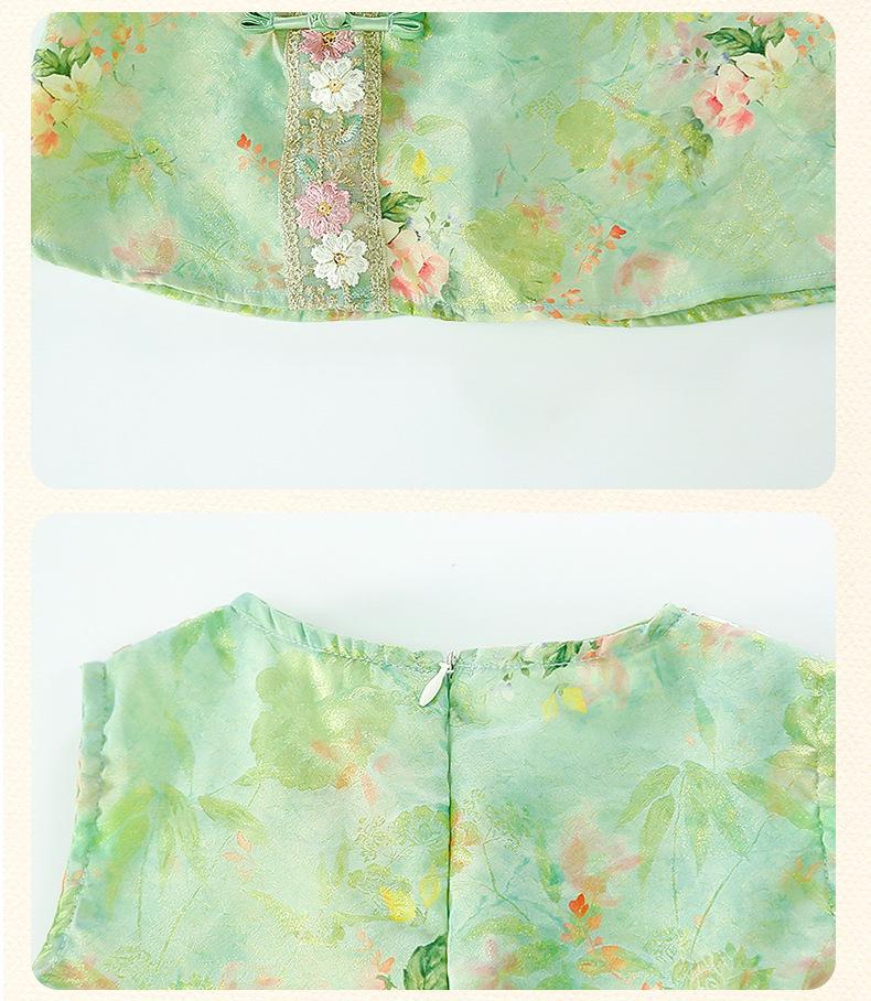 2026 Summer Chinese Style Hanfu Two-Piece Set for Baby Girls