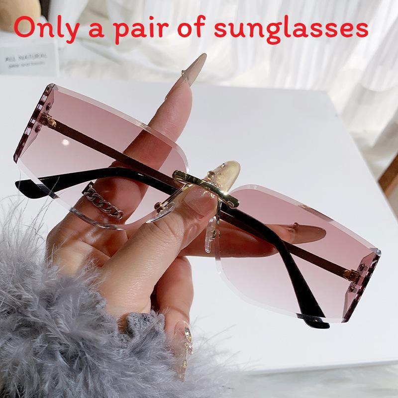 Unisex Frameless Curved Sunglasses With Uv400 Protection For Travel And Outdoor Activities