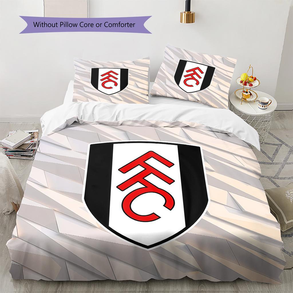 Fulham FC Pattern Bedding Quilt Set Home Decoration Gift (1 * duvet cover + 2 * pillowcase without core)