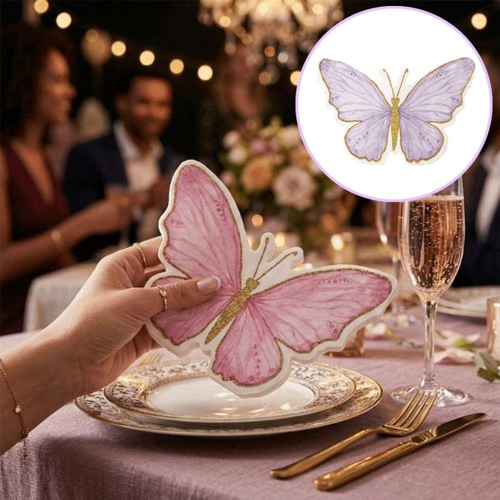 20Pcs Party Napkins Butterfly Paper Napkins Printed Decorative Napkins  Weddings Birthdays