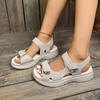 Women's Ladies Mother Female PU Leather Sandals Shoes Platform Summer Cool Beach Hook Loop Non Slip Plus Size 41 42