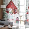 Light Filtering Christmas Snowman Snow Scene Tulle Curtains Living Room Bedroom Decoration Transparent Chiffon Voile Window Curtain Polyester Washable
