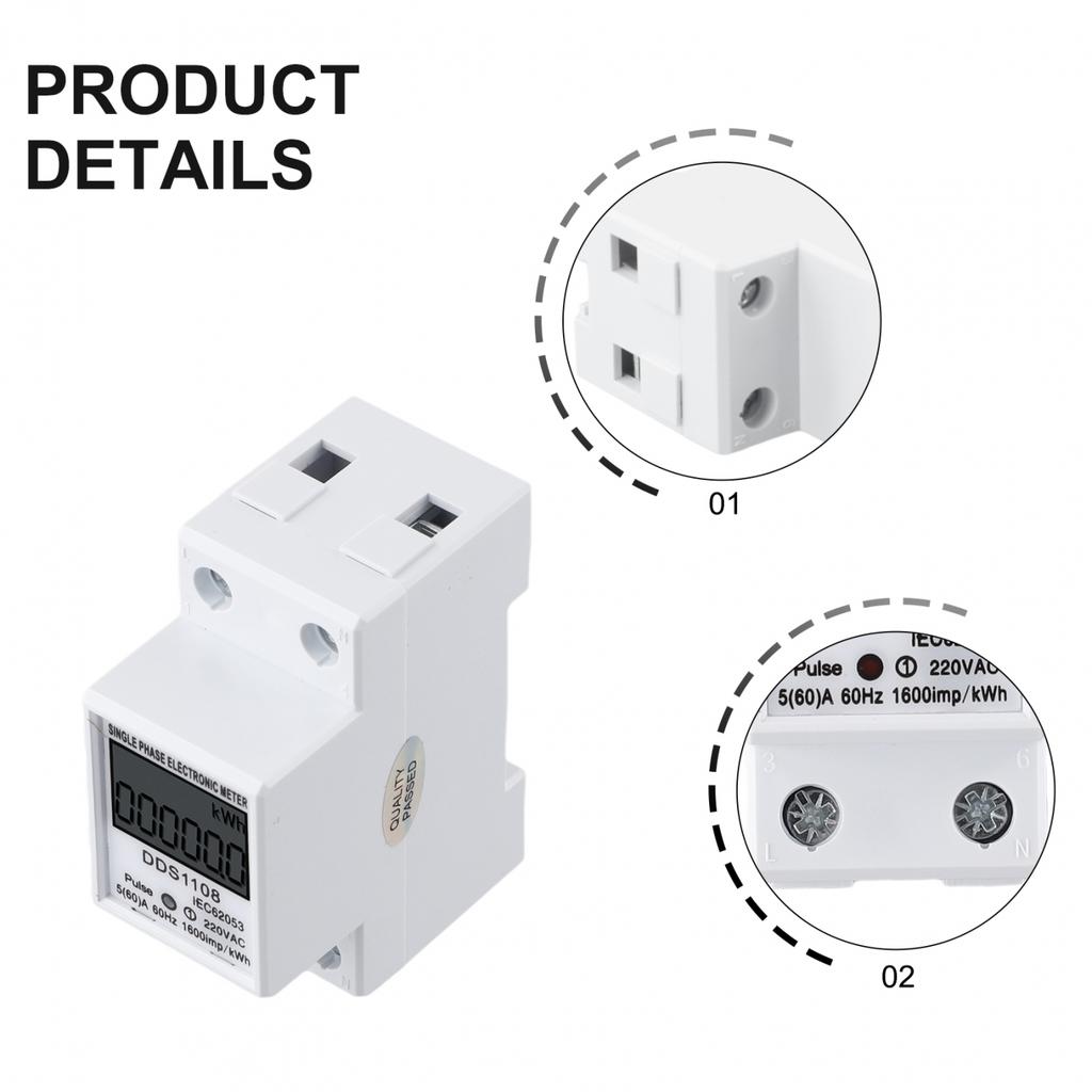 Energy Meter White With Backlight Without Backlight