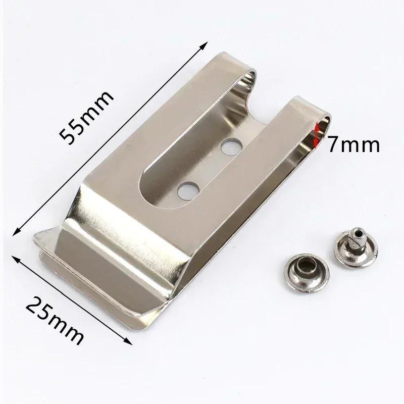 2/5/10Pcs Meetee Belt Clip Buckle Metal Sheath Clips Clasp Double Holes Spring Hook for Pockets Wallet Tape Buckles Hardware