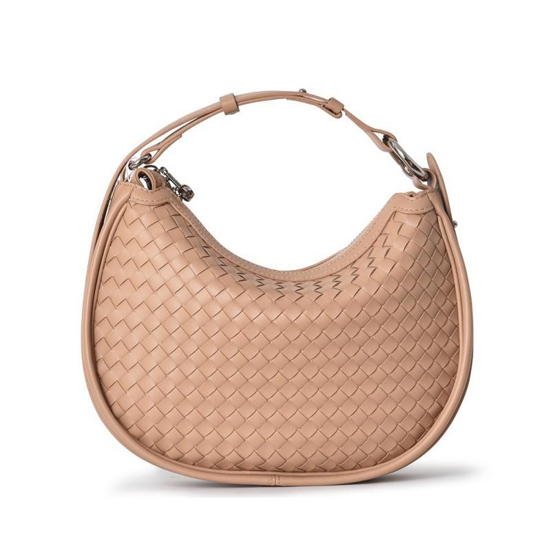 

High End Niche Design Woven Crescent Bag Underarm Genuine Leather Women s Versatile Single Shoulder Crossbody 27x6x20cm оранжевый