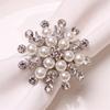Napkin Rings Alloy Pearl Rhinestones Flower Napkin Buckle Home Wedding Party Dinner Xmas Decor