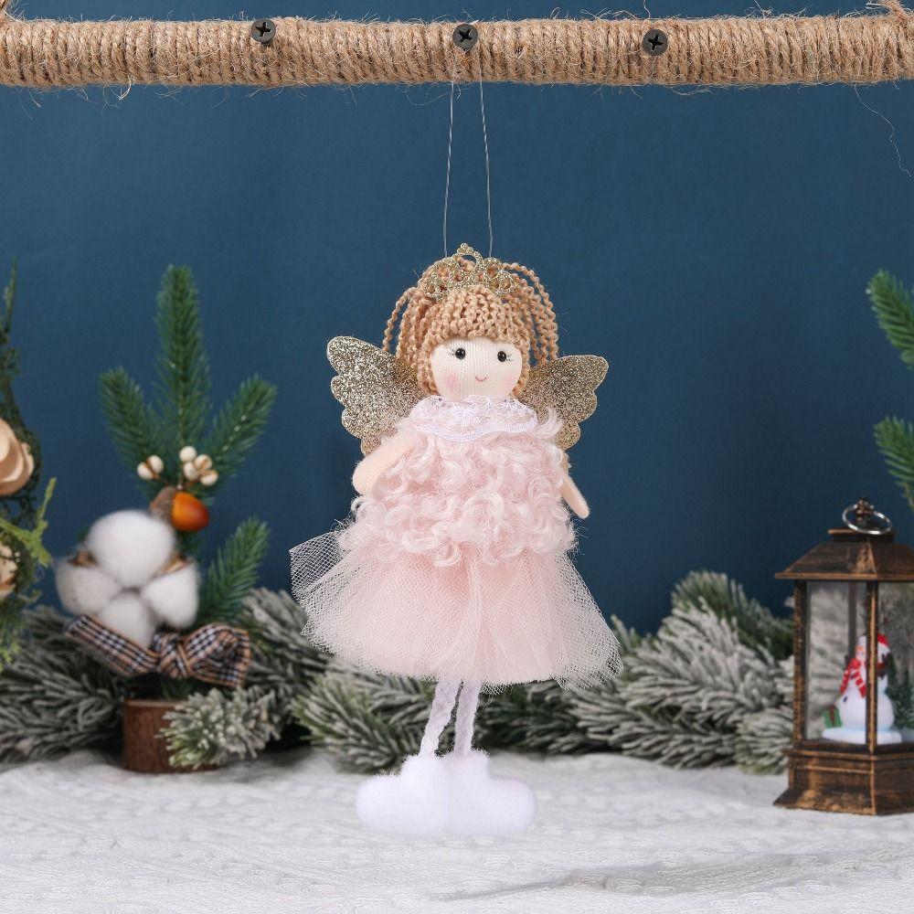 Handmade Christma Doll Ornaments Durable Xmas Angel Ornaments Funny Plush Angel Pendant  Home Decor
