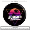 Summer Paradise Island Tire Cover Retro Sunset Palm Trees Graphic Universal Fit SUV Spare Wheel Protector