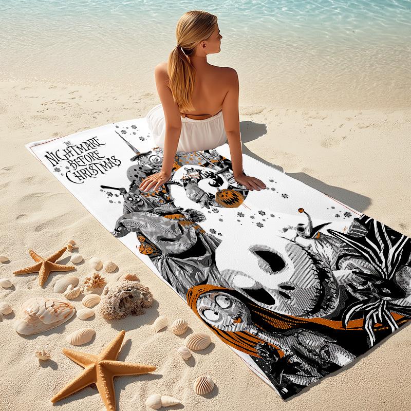 1pc Halloween Nightmare Mashup Microfiber Beach Towels Quick Dry Towel Sand Beach Towels Pool for Travel Swim Pool. S7290118
