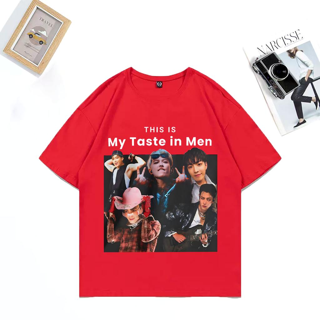 Ateez Hongjoong My Taste Cool Graphics T Shirt Men Women's Fashion Tops Cotton Hip Hop Short Sleeve Summer Unisex T-shirt