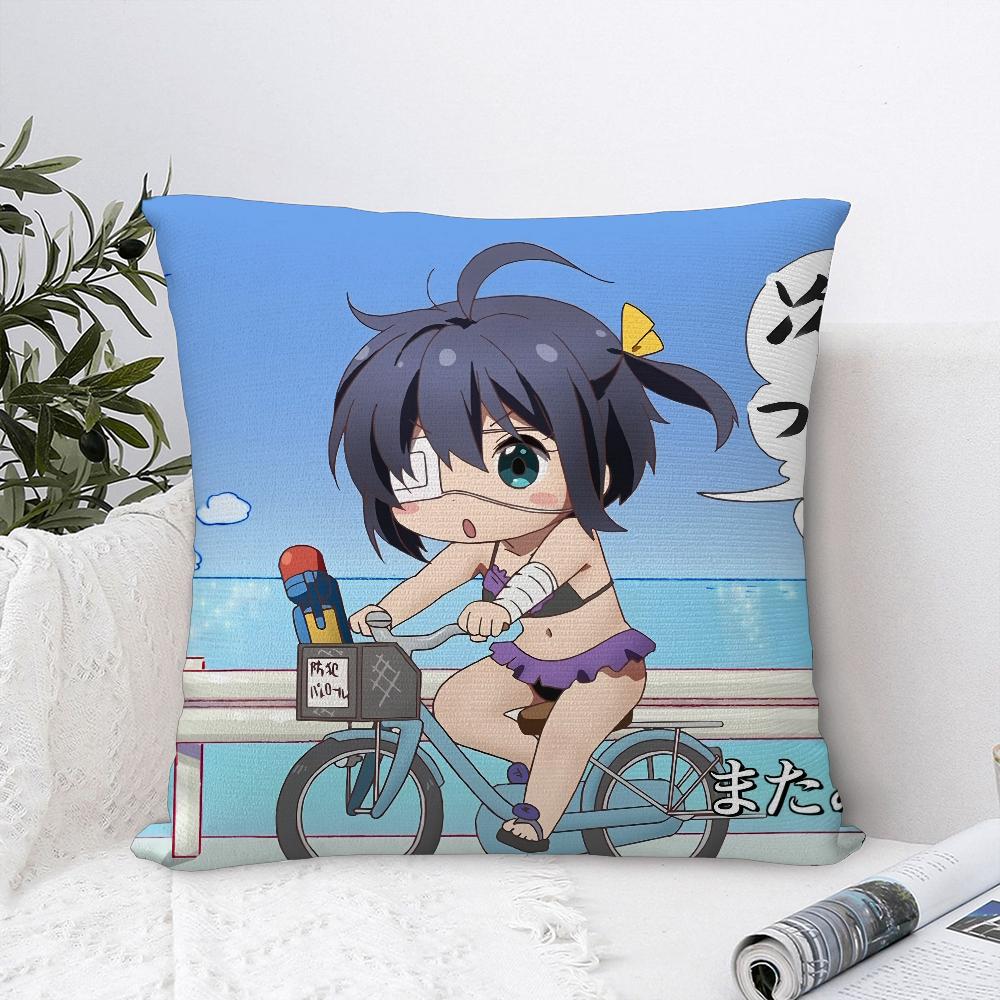 Anime T-Takanashi Rikka Pillow Case Sofa Decorative Home Double-sided Print Plush Square Throw Pillow Covers Cushion Decor Cover