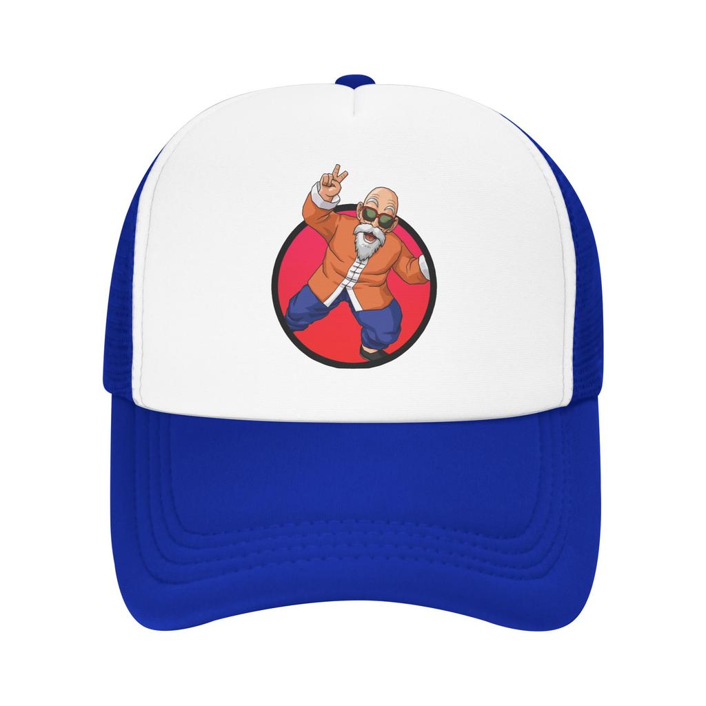 Master Roshi Unique Dragon Ball Trucker Hats Adult Anime Hats Trucker Hat Sun Hats Adjustable Polyester Mesh Baseball Cap Summer