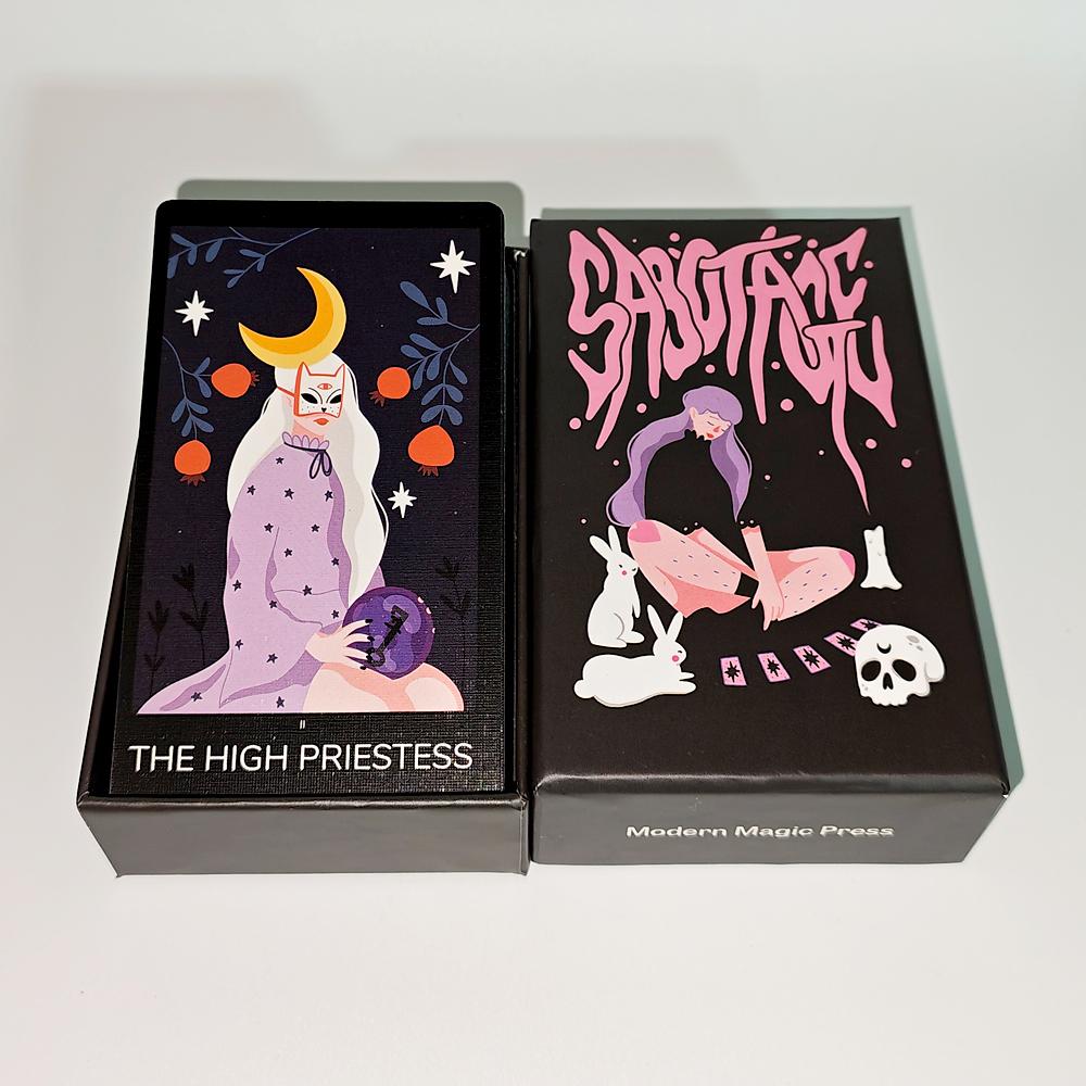 78 Pcs Cards 12*7cm Sabotage Tarot - Feminine Mystique Deck In Rigid Box, Printed On 350GSM Double-embossed Cardstock