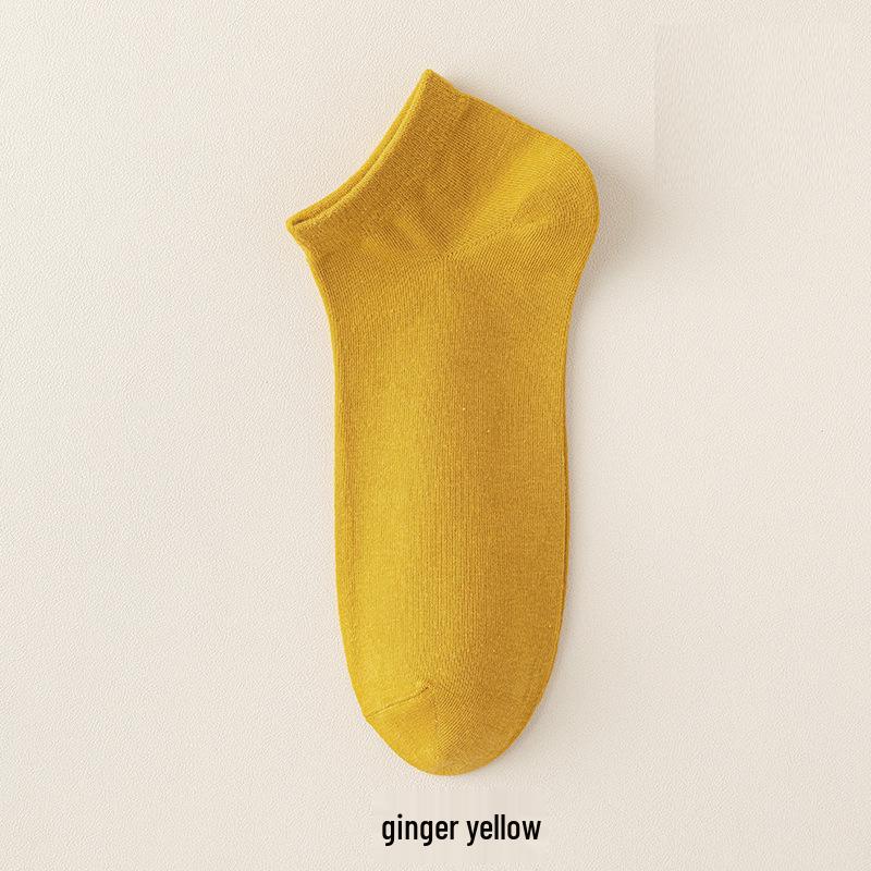 Men's 10A Antibacterial Odor-Resistant Cotton Boat Socks, Sweat-Absorbing, Seamless, Solid Color, Autumn Thin Style